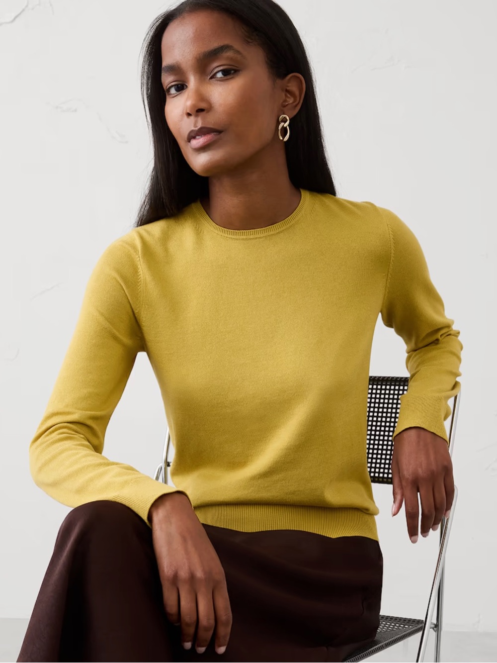 Banana Republic Women's Crewneck Sweater in Mustard